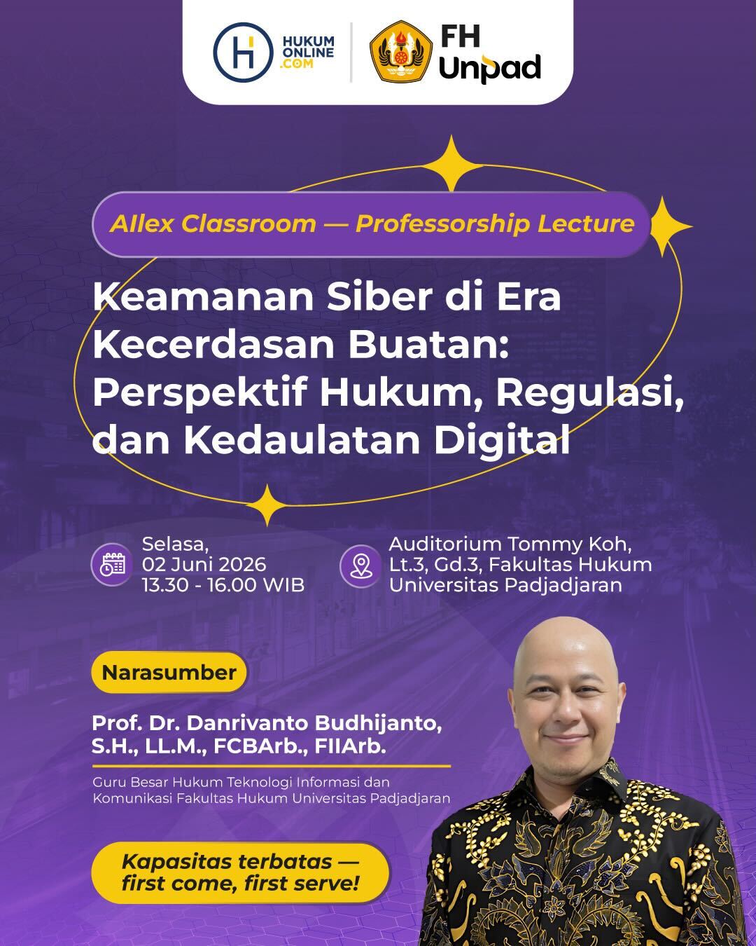 AILEX Classroom Praktisi Mengajar - Keamanan Siber di Era Kecerdasan Buatan: Perspektif Hukum, Regulasi, dan Kedaulatan Digital