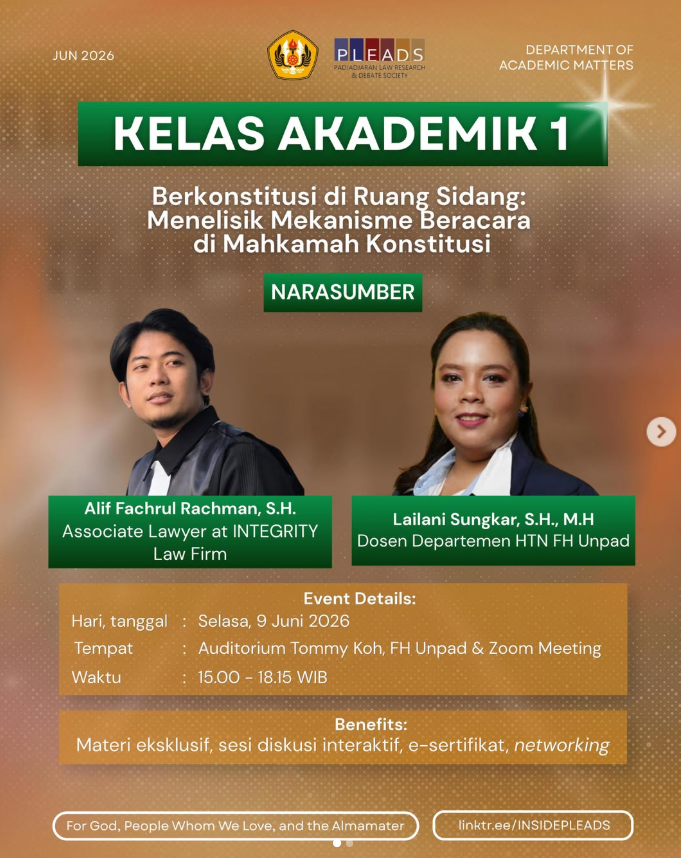 Kelas Akademik 1: Berkonstitusi di Ruang Sidang: Menelisik Mekanisme Beracara di Mahkamah Konstitusi