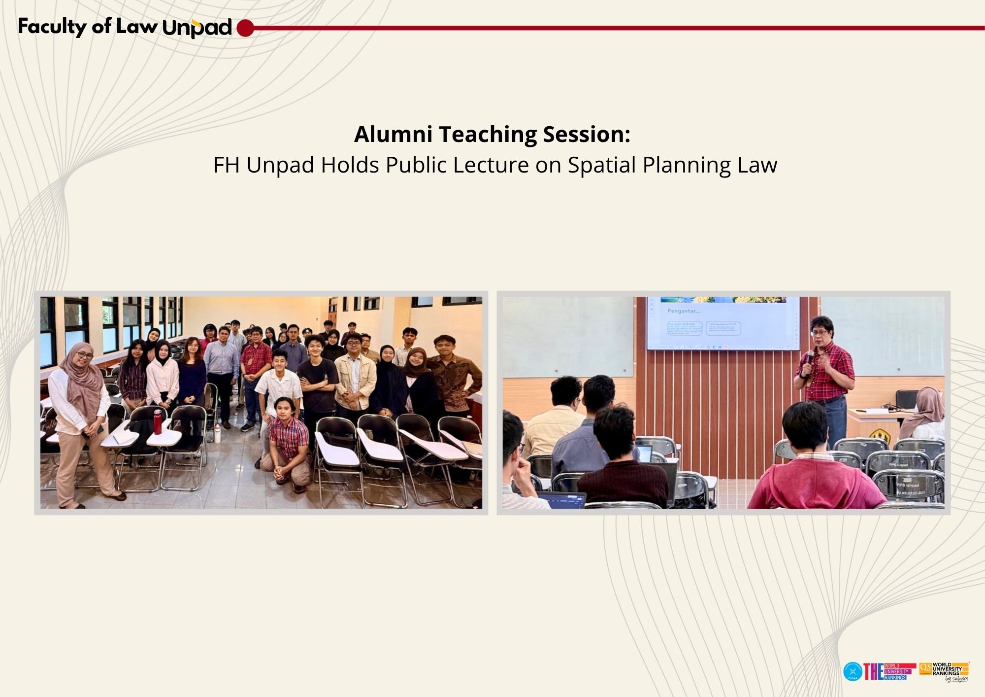 Alumni Teaching Session: FH Unpad Holds Public Lecture on Spatial Planning Law