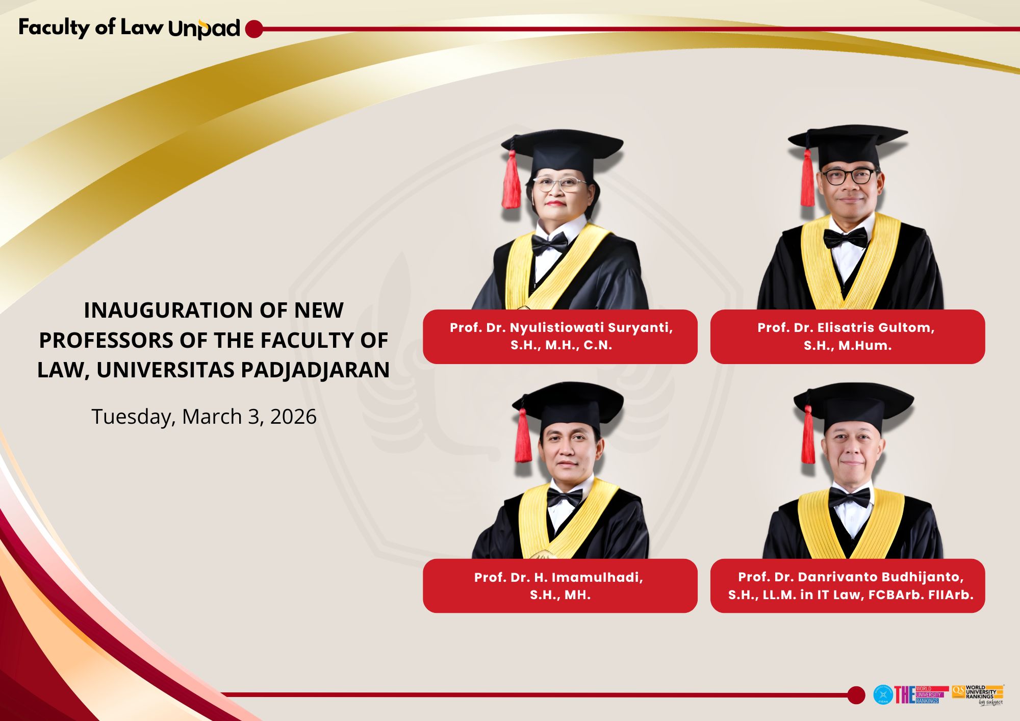 Inauguration of New Professors of the Faculty of Law, Universitas Padjadjaran