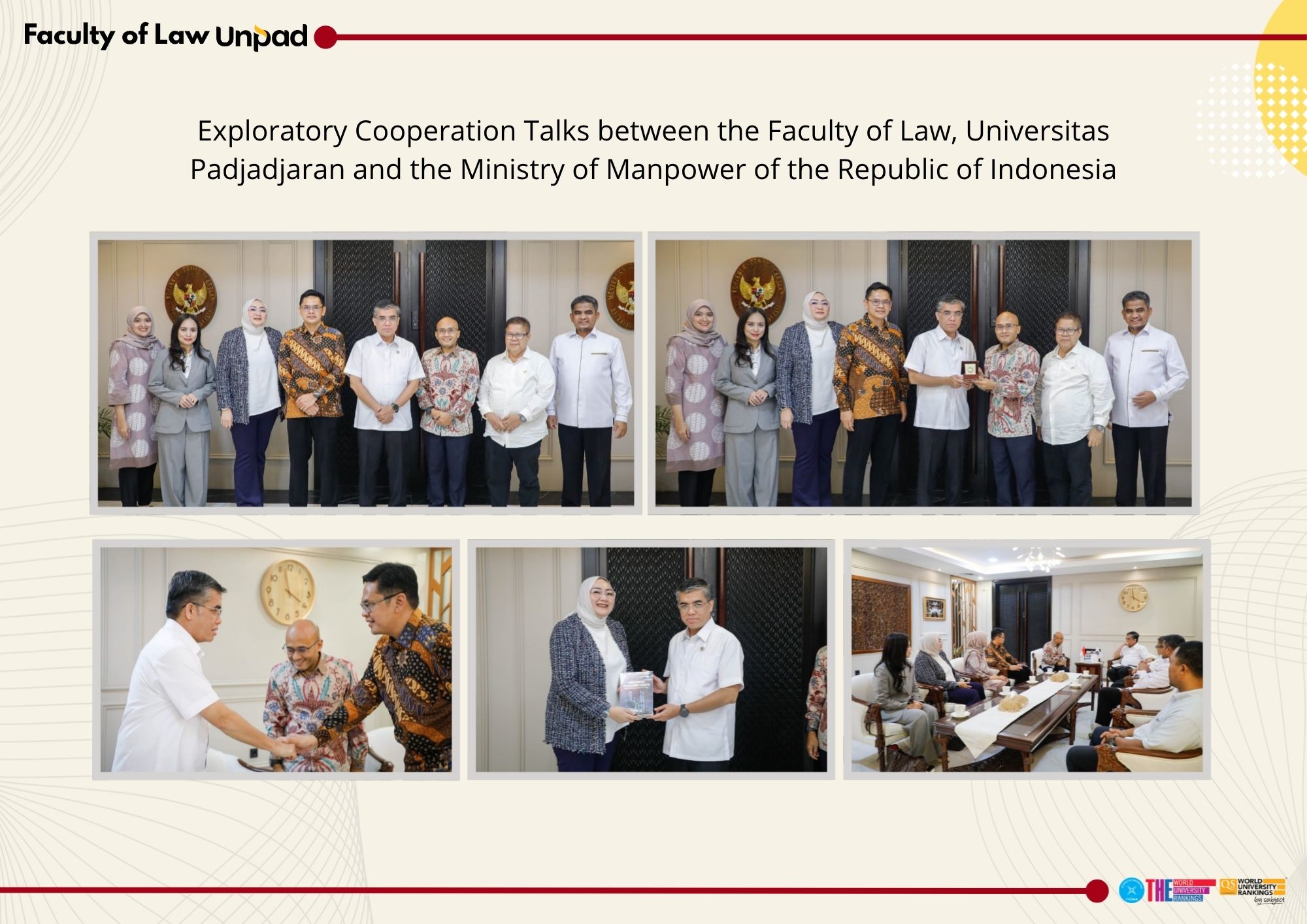 Exploratory Cooperation Talks between the Faculty of Law, Universitas Padjadjaran and the Ministry of Manpower of the Republic of Indonesia